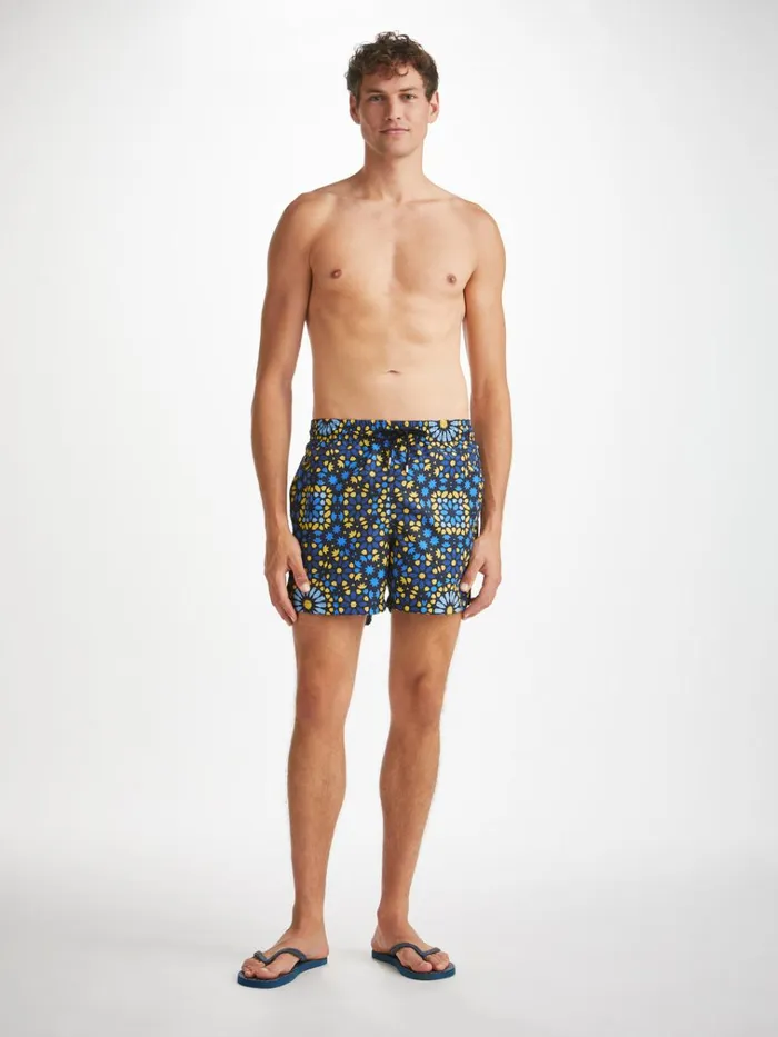 Short Length Swim Shorts Men Derek Rose Short Swim Shorts Tropez 15 Navy