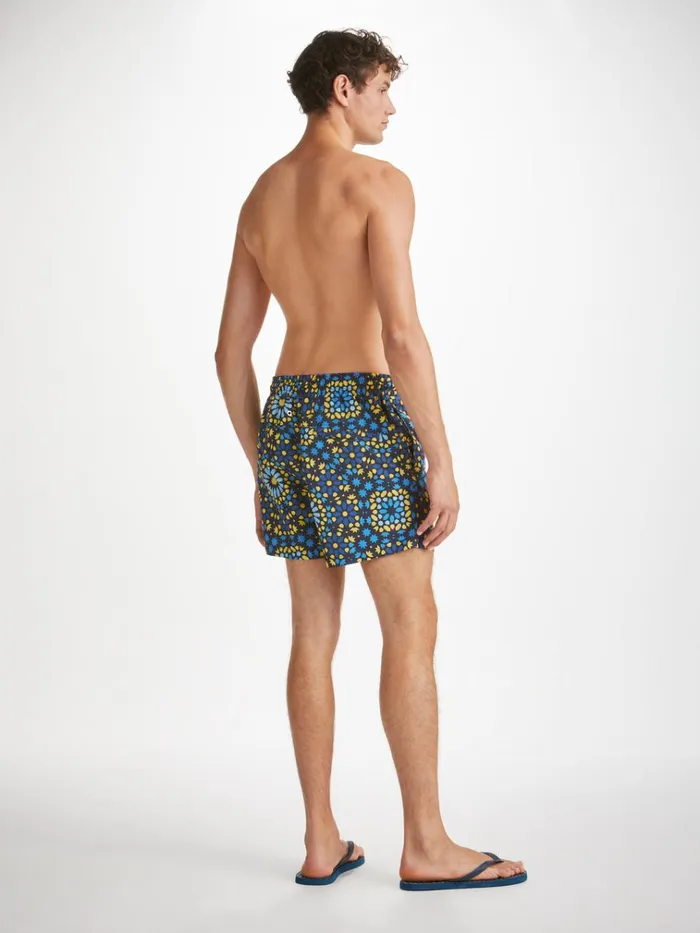 Short Length Swim Shorts Men Derek Rose Short Swim Shorts Tropez 15 Navy