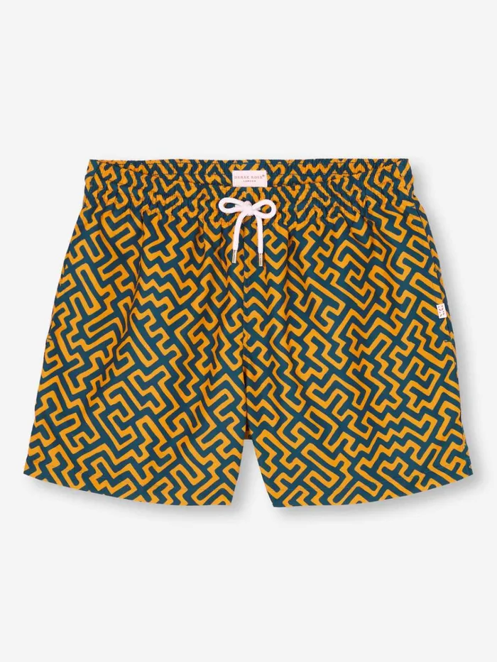 Short Length Swim Shorts Men Derek Rose Short Swim Shorts Tropez 16 Teal