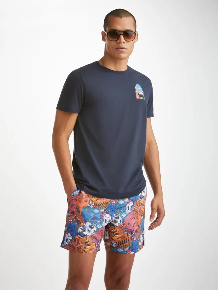 Short Sleeve TShirts Men Derek Rose TShirt Ripley 18 Pima Cotton Navy