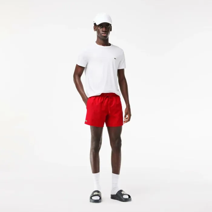 Shorts and Swim Men Lacoste Men039s Lightweight Swim Shorts Red Green 8un
