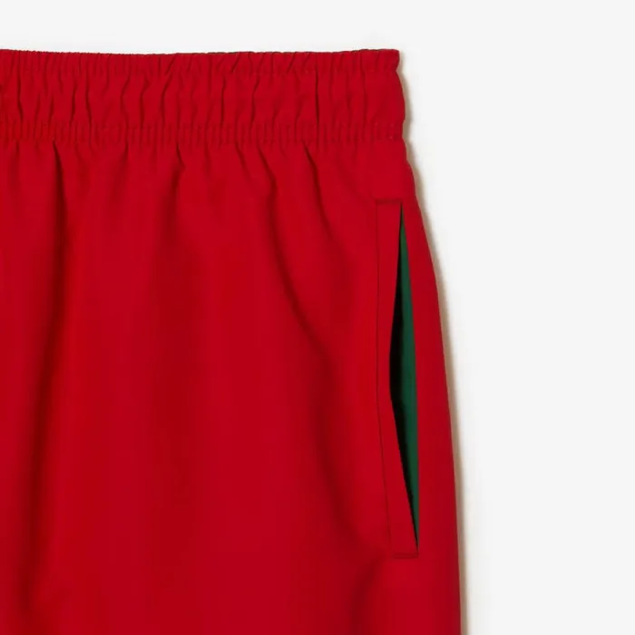 Shorts and Swim Men Lacoste Men039s Lightweight Swim Shorts Red Green 8un