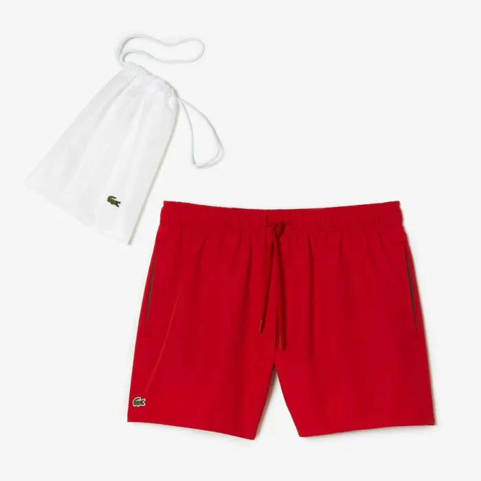 Shorts and Swim Men Lacoste Men039s Lightweight Swim Shorts Red Green 8un