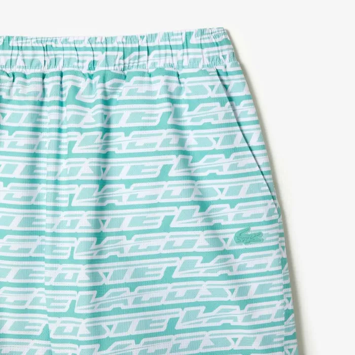 Shorts and Swim Men Lacoste Mens TwoTone Print Swim Trunks Green Light Green Cr5