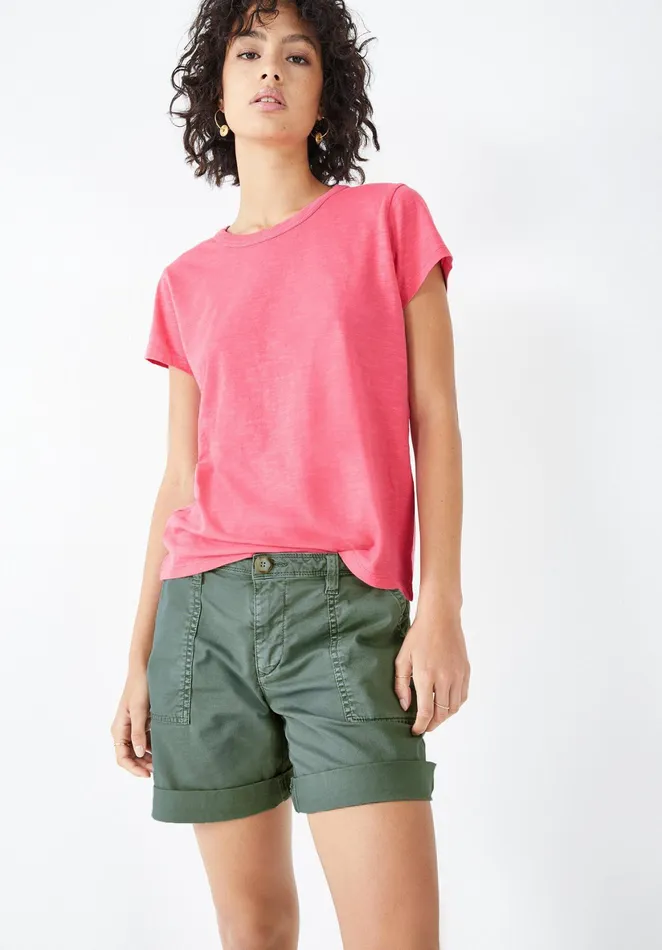 Shorts Women Hush StretchCotton Chino Shorts Washed Green
