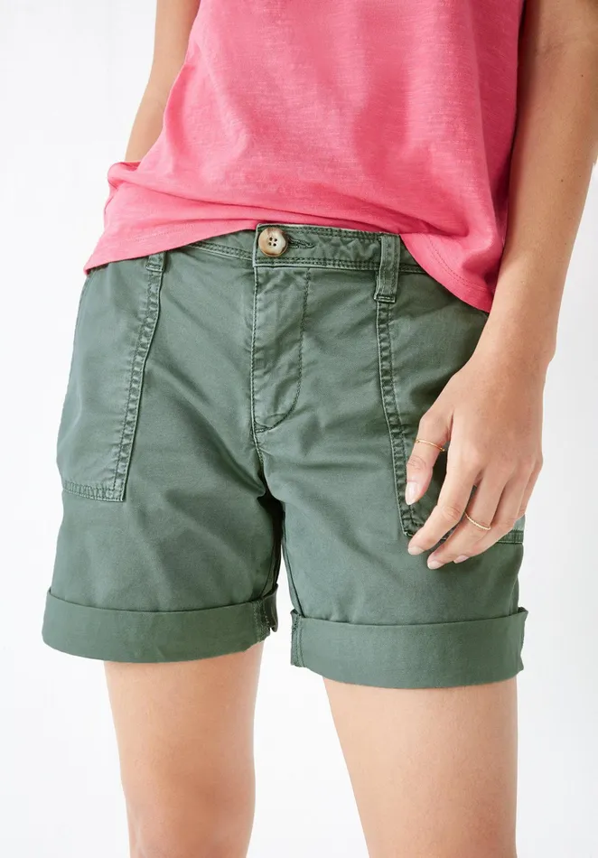 Shorts Women Hush StretchCotton Chino Shorts Washed Green