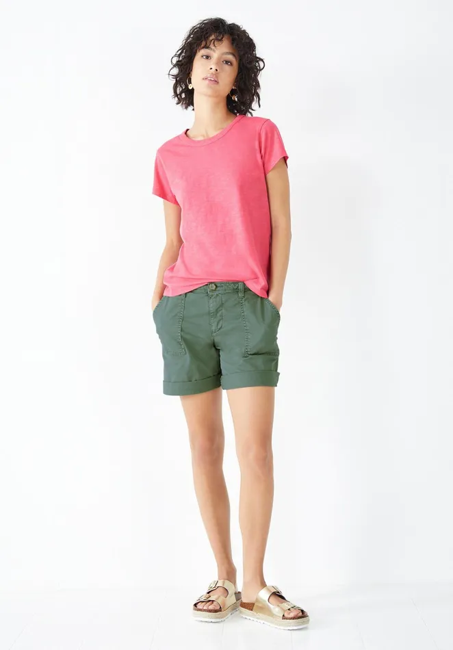 Shorts Women Hush StretchCotton Chino Shorts Washed Green