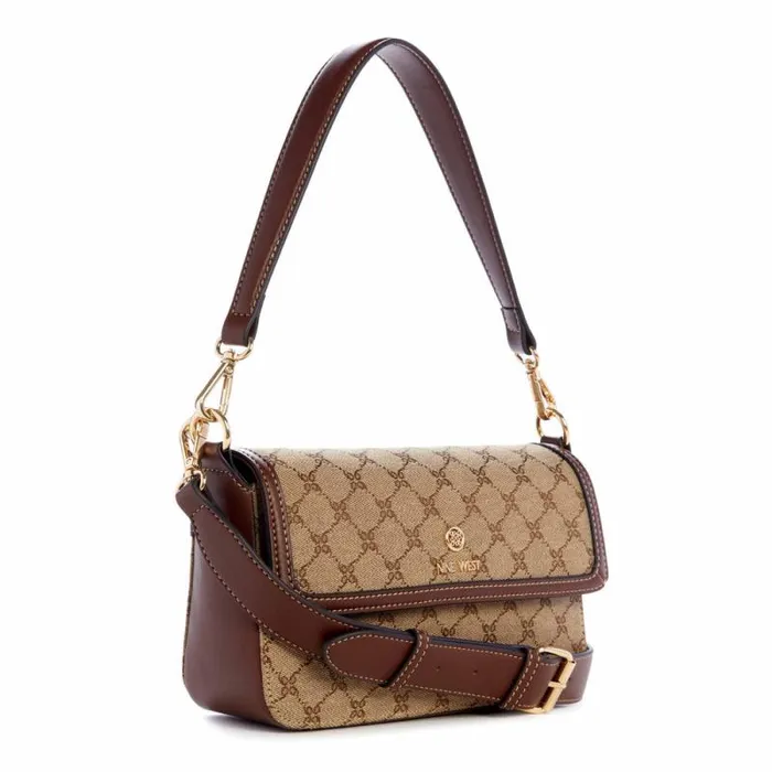 Siera Shoulder Bag Crossbody Mocha Logomahogany Women Nine West Crossbody Siera Shoulder Bag Crossbody Mocha Logomahogany Women Nine West Crossbody