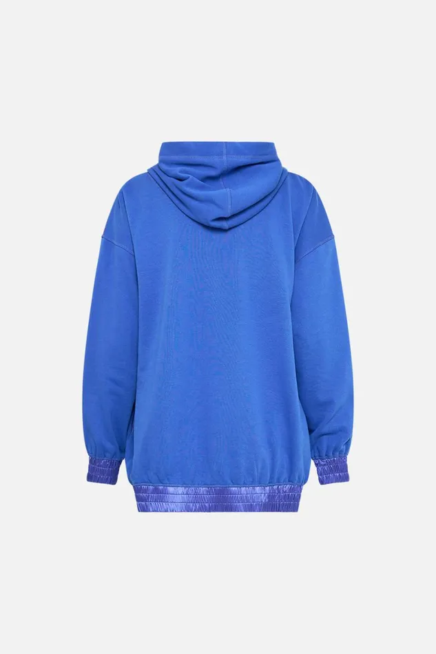 SILK BAND OVERSIZED HOODIE WITH POCKETS BLUE DEFY GRAVITY Defy Gravity Womens Camilla Knitwear