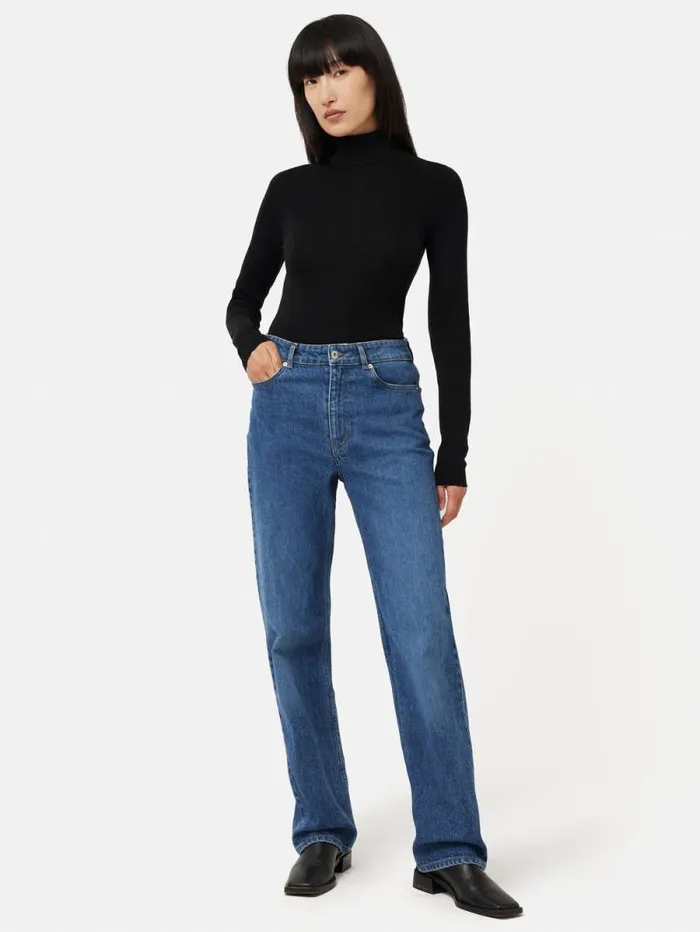Silk Cotton Polo Jumper Black Women Jigsaw Knitwear and Cashmere