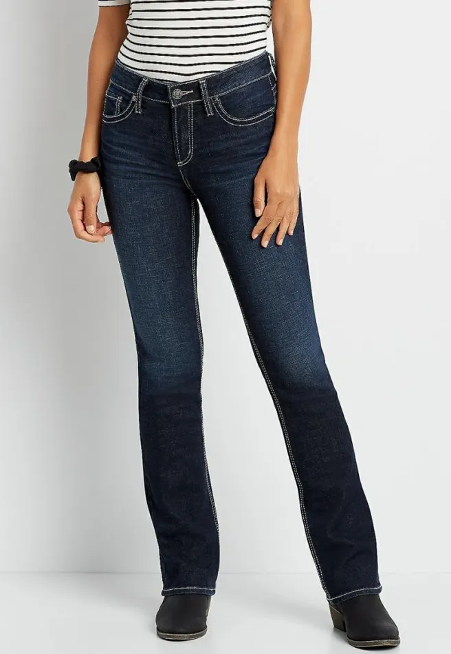 Silver Jeans Co Suki Dark Wash Thick Stitch Slim Boot Jean Women Maurices Jeans
