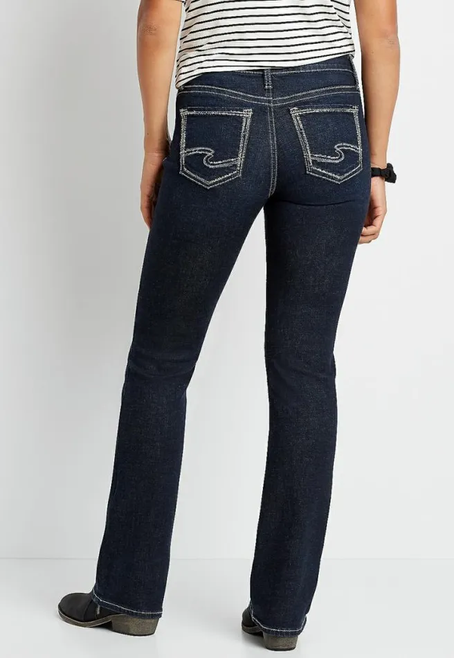 Silver Jeans Co Suki Dark Wash Thick Stitch Slim Boot Jean Women Maurices Jeans