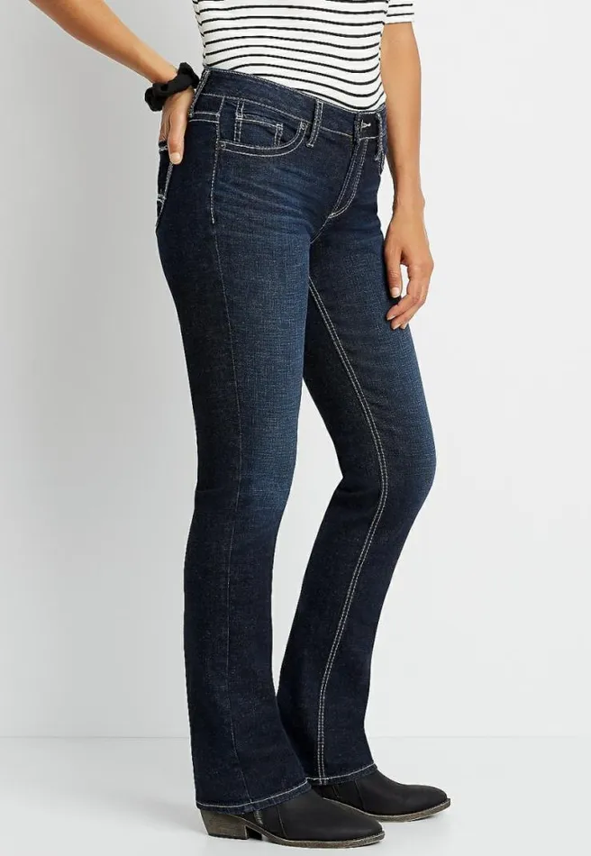 Silver Jeans Co Suki Dark Wash Thick Stitch Slim Boot Jean Women Maurices Jeans