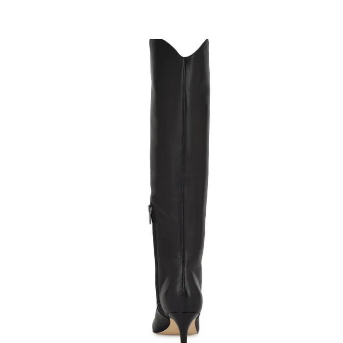Sirena Heeled Dress Boots Black Leather Women Nine West Boots and Booties Sirena Heeled Dress Boots Black Leather Women Nine West Boots and Booties