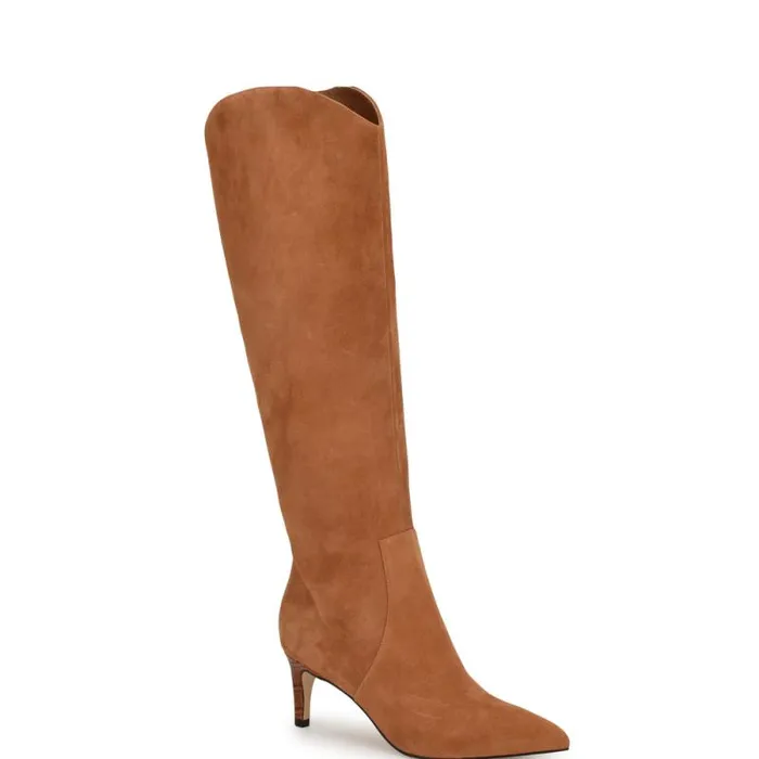 Sirena Heeled Dress Boots Natural Suede Women Nine West Boots and Booties Sirena Heeled Dress Boots Natural Suede Women Nine West Boots and Booties