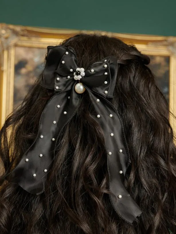 Sister Jane Accessories Womenswear DREAM Renoir Organza Hair Bow Coal Black