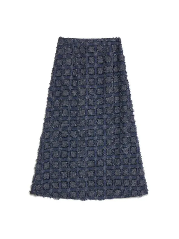 Sister Jane Bottoms Womenswear Ghospell Esther Fray Midi Skirt Aegean Blue