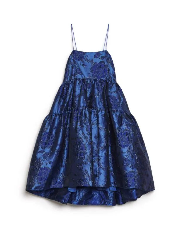 Sister Jane Dresses Womenswear DREAM Miro Jacquard Tiered Dress Midnight Blue
