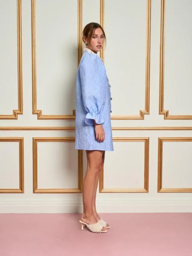 Sister Jane Dresses Womenswear DREAM Sabine Ruffle Mini Dress Cornflower Blue