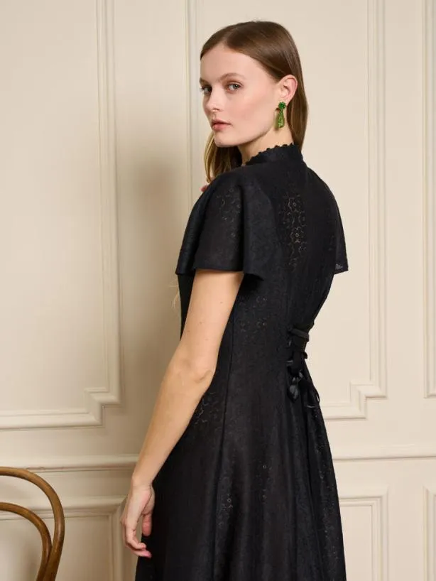 Sister Jane Dresses Womenswear Estelle Lace Midi Dress Coal Black