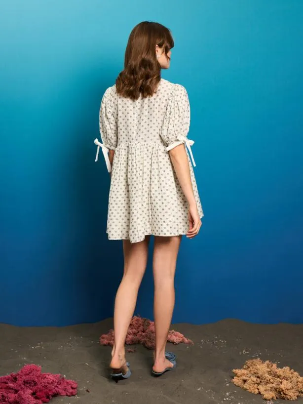 Sister Jane Dresses Womenswear Ezra Polka Bow Dress Ivory Pearl