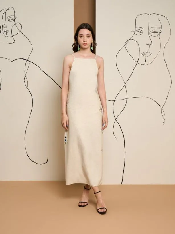 Sister Jane Dresses Womenswear Ghospell Frankie Mirror Midi Dress Peatled Cream