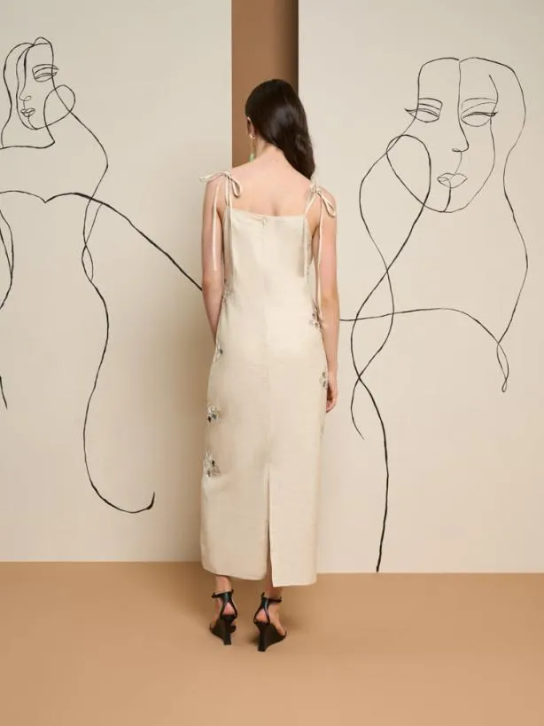 Sister Jane Dresses Womenswear Ghospell Frankie Mirror Midi Dress Peatled Cream