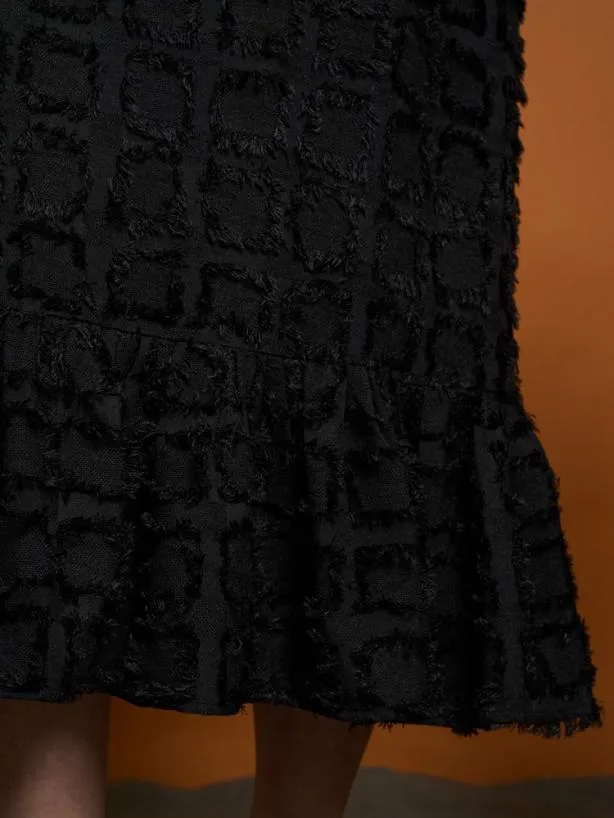 Sister Jane Dresses Womenswear Ghospell Kiska Fray Midi Dress Black Ink