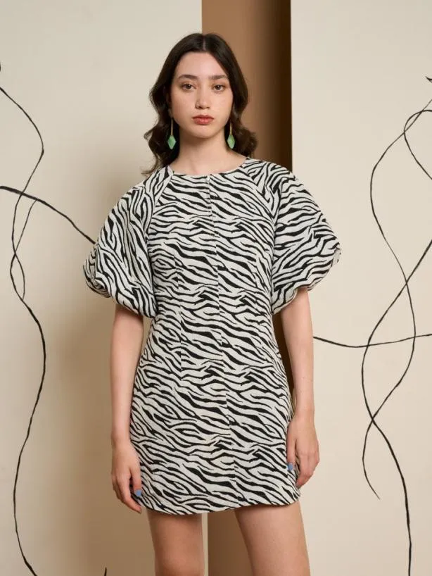 Sister Jane Dresses Womenswear Ghospell Stevie Zebra Mini Dress Ink Black