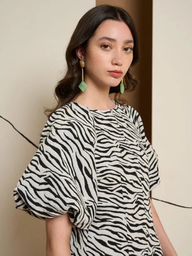 Sister Jane Dresses Womenswear Ghospell Stevie Zebra Mini Dress Ink Black