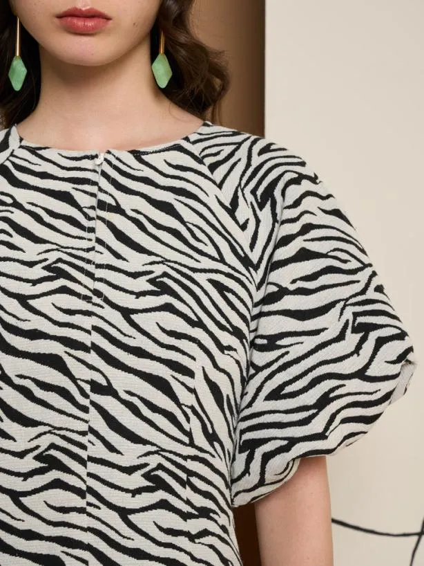 Sister Jane Dresses Womenswear Ghospell Stevie Zebra Mini Dress Ink Black