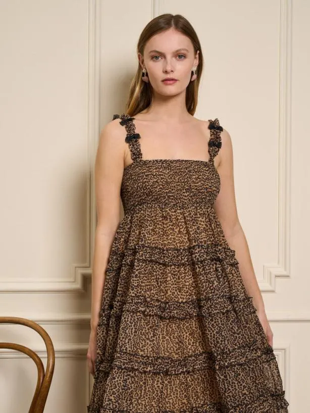 Sister Jane Dresses Womenswear Lisette Organza Midi Dress Leopard