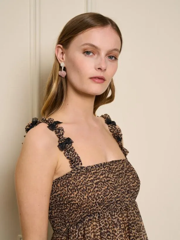 Sister Jane Dresses Womenswear Lisette Organza Midi Dress Leopard