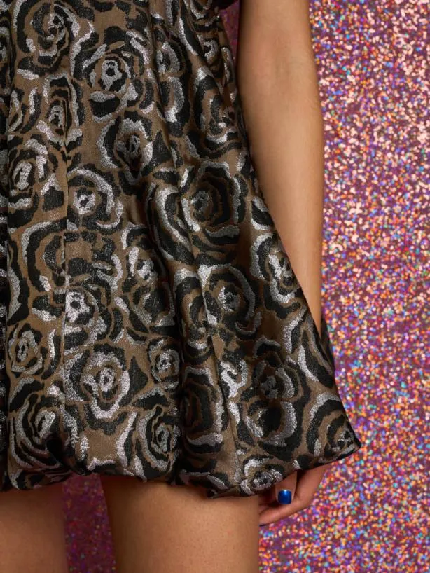 Sister Jane Dresses Womenswear Rhythm Rose Jacquard Mini Dress Ash Brown