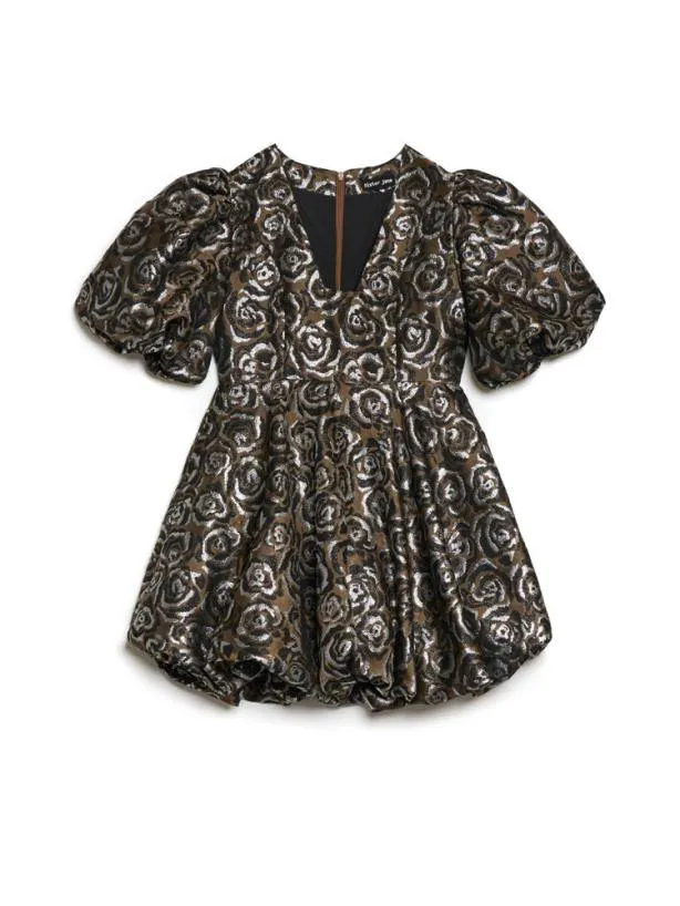 Sister Jane Dresses Womenswear Rhythm Rose Jacquard Mini Dress Ash Brown