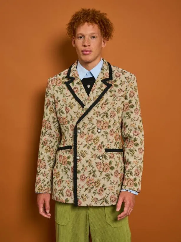 Sister Jane Jackets Menswear Harlow Tapestry Blazer Tan