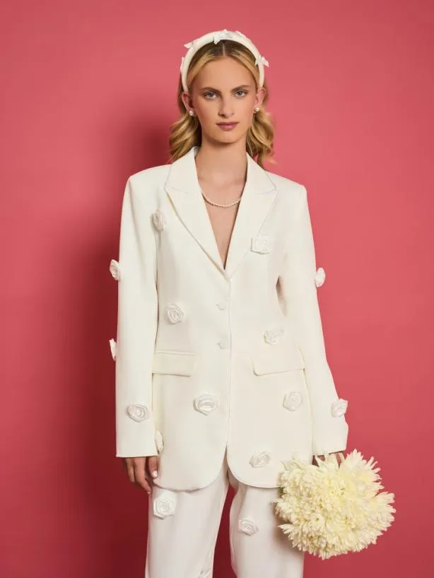 Sister Jane Jackets Womenswear DREAM Rose Dove Blazer Pearled White