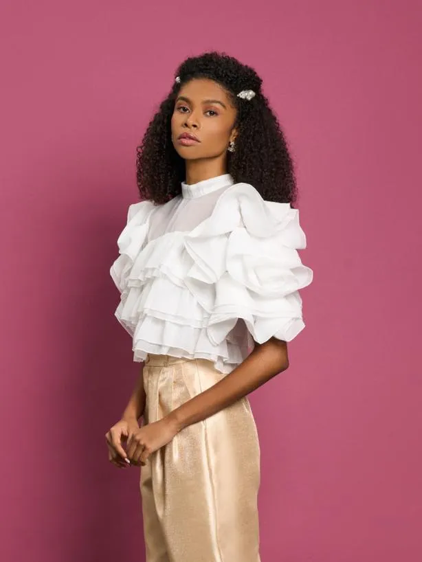 Sister Jane Tops Womenswear DREAM Mariah Ruffle Top Ivory Cream