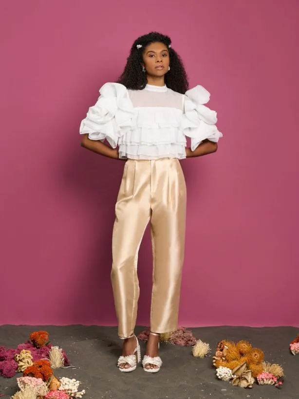 Sister Jane Tops Womenswear DREAM Mariah Ruffle Top Ivory Cream