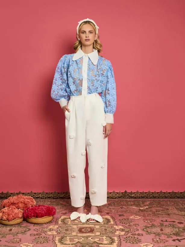 Sister Jane Tops Womenswear DREAM Sky Lily Embroidered Blouse Placid Blue