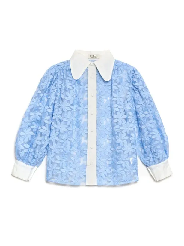 Sister Jane Tops Womenswear DREAM Sky Lily Embroidered Blouse Placid Blue