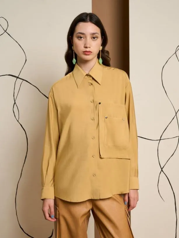 Sister Jane Tops Womenswear Ghospell Kiri Stud Shirt Cream Gold