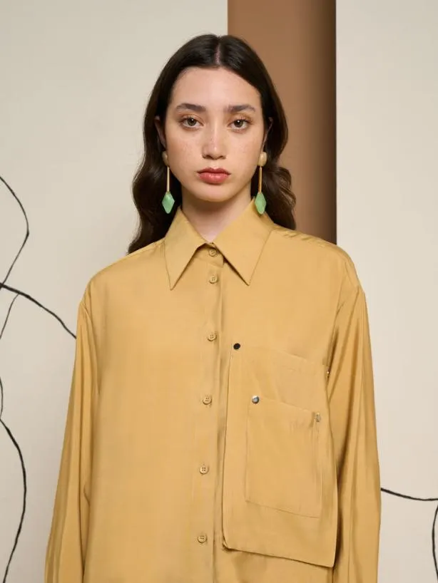 Sister Jane Tops Womenswear Ghospell Kiri Stud Shirt Cream Gold