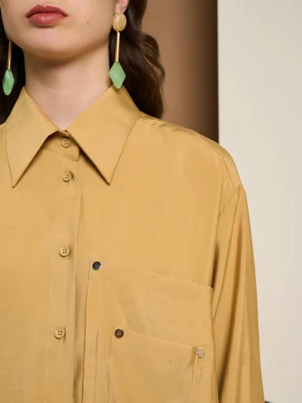 Sister Jane Tops Womenswear Ghospell Kiri Stud Shirt Cream Gold