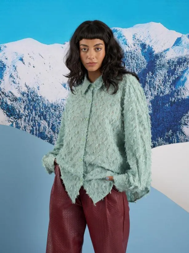 Sister Jane Tops Womenswear Ghospell Sonya Fray Shirt Sea Green