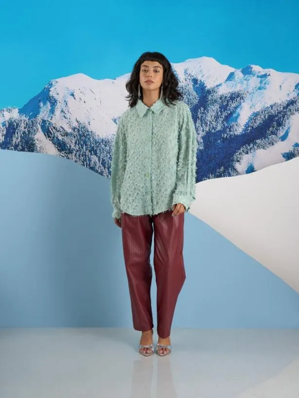 Sister Jane Tops Womenswear Ghospell Sonya Fray Shirt Sea Green