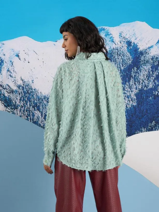 Sister Jane Tops Womenswear Ghospell Sonya Fray Shirt Sea Green