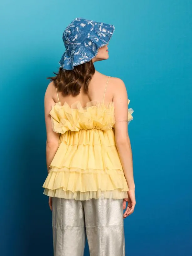 Sister Jane Tops Womenswear Koi Ruffle Cami Top Pale Yellow