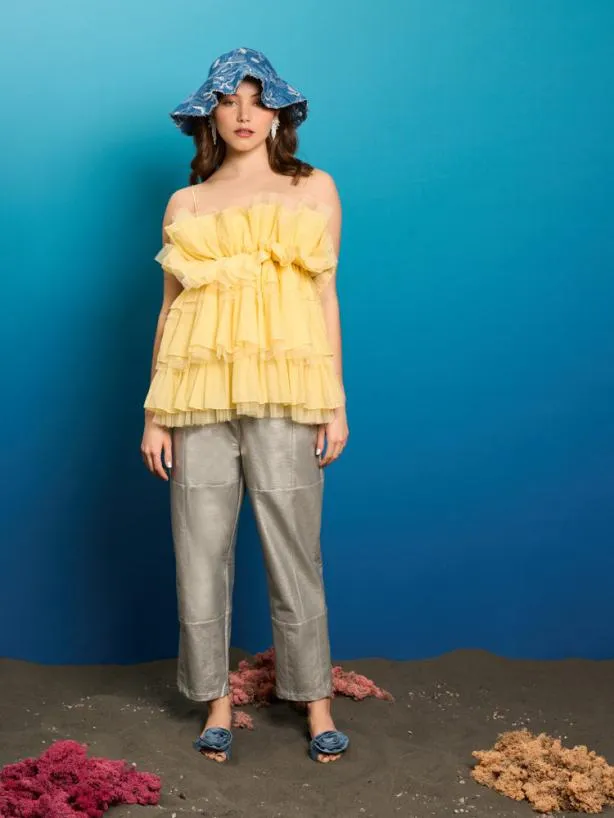Sister Jane Tops Womenswear Koi Ruffle Cami Top Pale Yellow