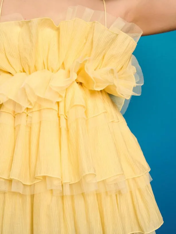 Sister Jane Tops Womenswear Koi Ruffle Cami Top Pale Yellow